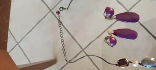 Set Collana Orecchini Donna Vintage Viola