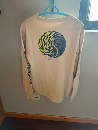 Camiseta Hollister Beige Manga Larga