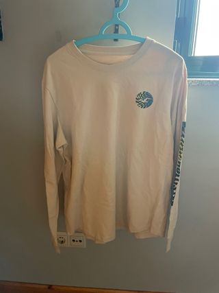Camiseta Hollister Beige Manga Larga