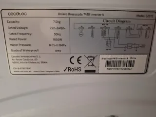 Lavadora Cecotec 7kg Dresscode 7410