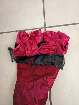 Calza Befana elegante rossa e verde