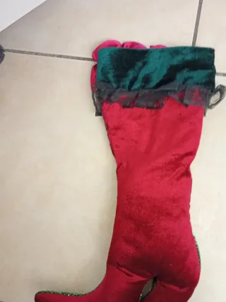 Calza Befana elegante rossa e verde