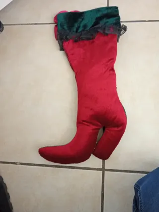 Calza Befana elegante rossa e verde