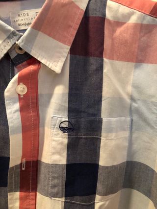 Camisa de niño cuadros azul y rojo