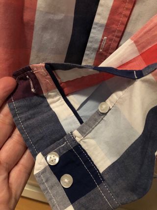 Camisa de niño cuadros azul y rojo