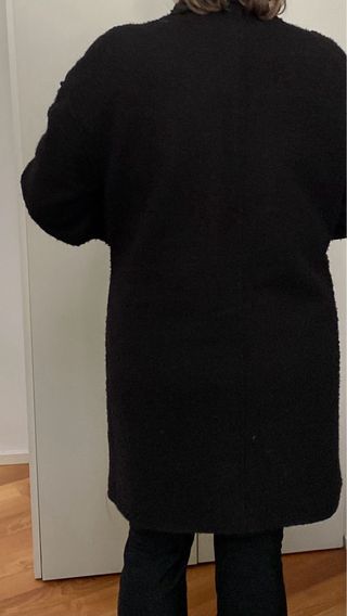 Abrigo paño rizado negro