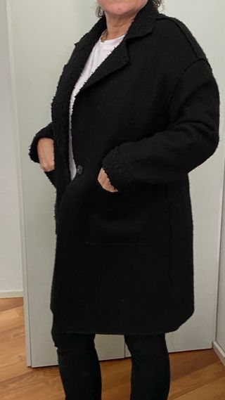 Abrigo paño rizado negro