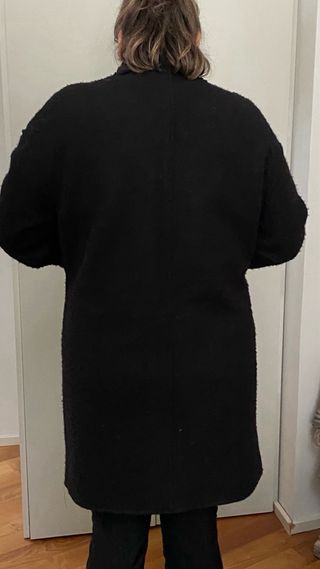 Abrigo paño rizado negro