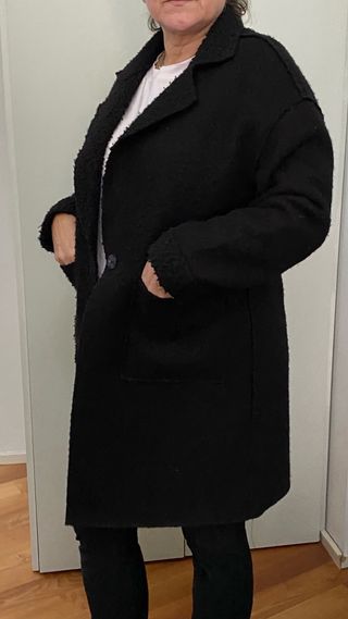 Abrigo paño rizado negro