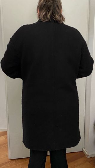 Abrigo paño rizado negro