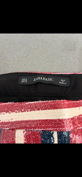 Falda Zara rayas lentejuelas