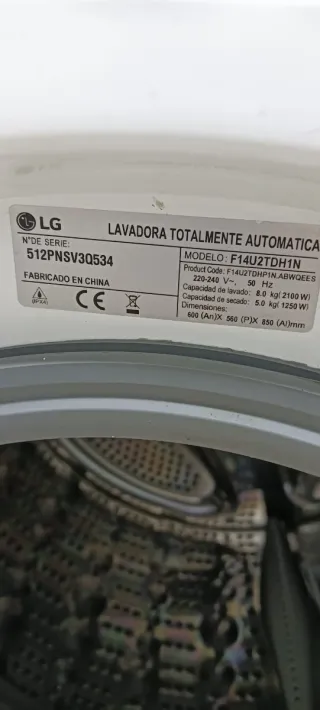 LAVADORA CON SECADORA L.G 8 KG A 5 KG