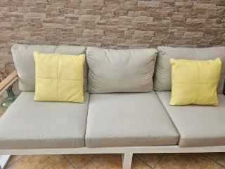 2 Cojines Piel Amarillos