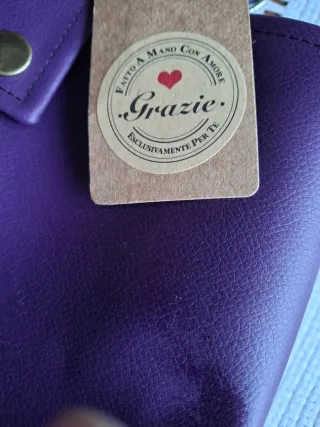 Borsa similpelle viola con disegno luna