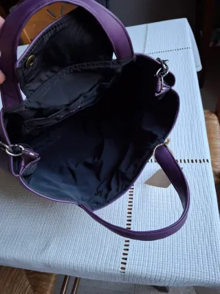 Borsa similpelle viola con disegno luna