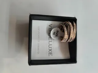 Anillo Talla 16 Dorado con Circonitas