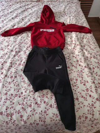 Conjunto Puma niño rojo y negro