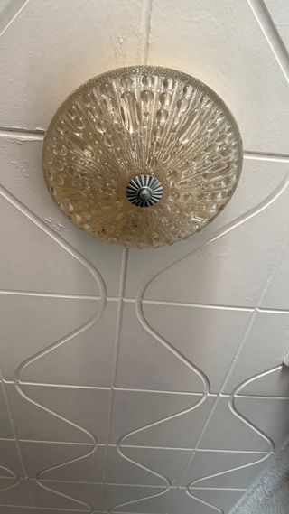 Plafón de techo cristal y metal