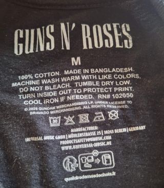 Camiseta Guns N' Roses tour europeo 2025 Talla M