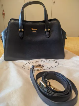 Borsa Cuoieria Fiorentina Vera Pelle Blu