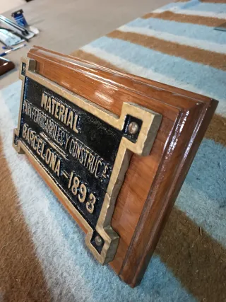 Placa Hierro Fundido Ferrocarriles Barcelona 1893