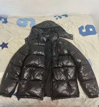 Abrigo Ralph Lauren Negro con Capucha