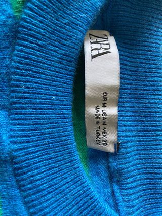 Jersey Zara Rayas Azul y Verde