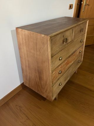 Cómoda vintage madera 5 cajones