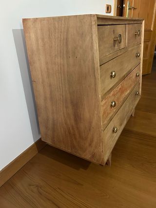Cómoda vintage madera 5 cajones