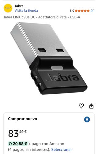 Jabra LINK 390a UC Bluetooth Adaptador