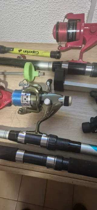 Cañas de pescar y carretes