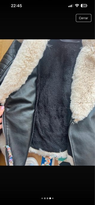 Cazadora de piel con pelo