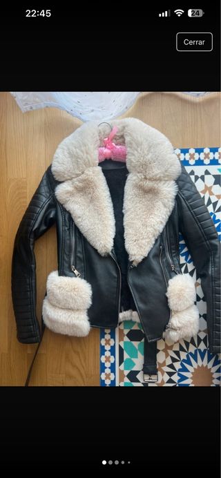 Cazadora de piel con pelo