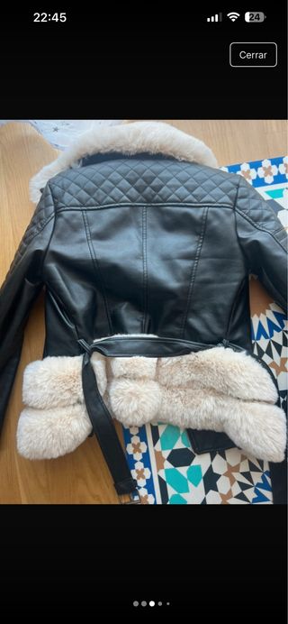 Cazadora de piel con pelo