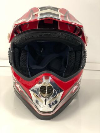 Casco Moto TNT Cross/Enduro Rojo y Blanco