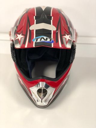 Casco Moto TNT Cross/Enduro Rojo y Blanco