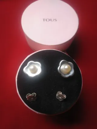 Pendientes Tous Flor Perla Plata