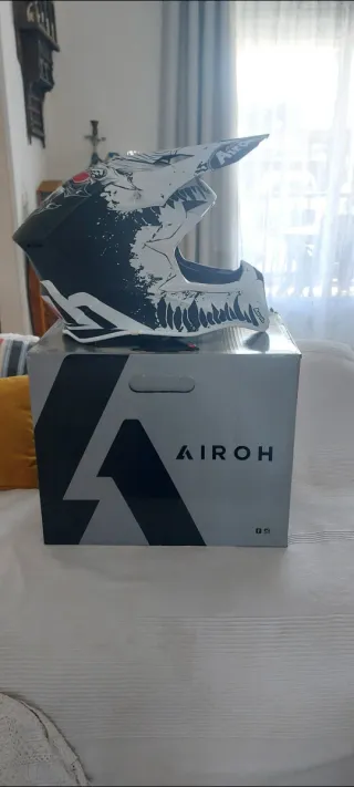 Casco Airoh Motocross Blanco Talla L