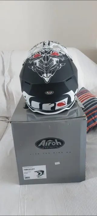 Casco Airoh Motocross Blanco Talla L