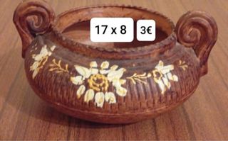 Vaso terracotta decorato 17x8 cm