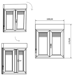 Ventana PVC Oscilobatiente Roble con Persiana