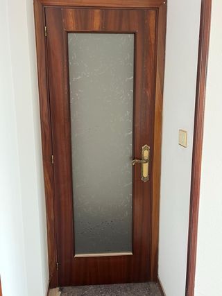 Puerta abatible con cristal decorado. Hoja 72cm