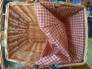 Cesta mimbre forro tela extraíble