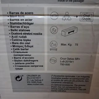 Barras de Techo de coche Cruz Acero Galvanizado