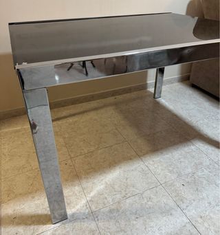 URGE MESA de comedor extensible cristal y metal