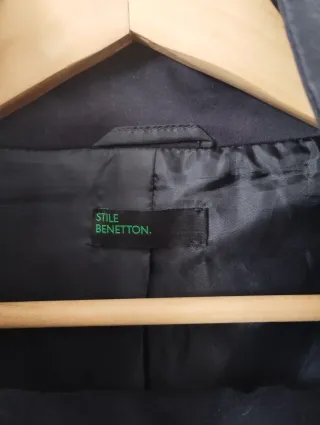 Chaqueta Benetton Negra Doble Botonadura