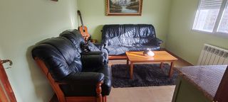 Sofá de cuero genuino 100% con madera