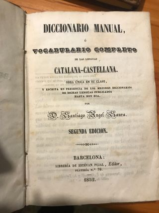2 diccionarios catalancastellano siglo XIX