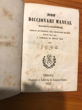 2 diccionarios catalancastellano siglo XIX