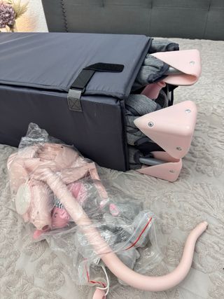 Parque Cuna Kinderkraft Gris y Rosa